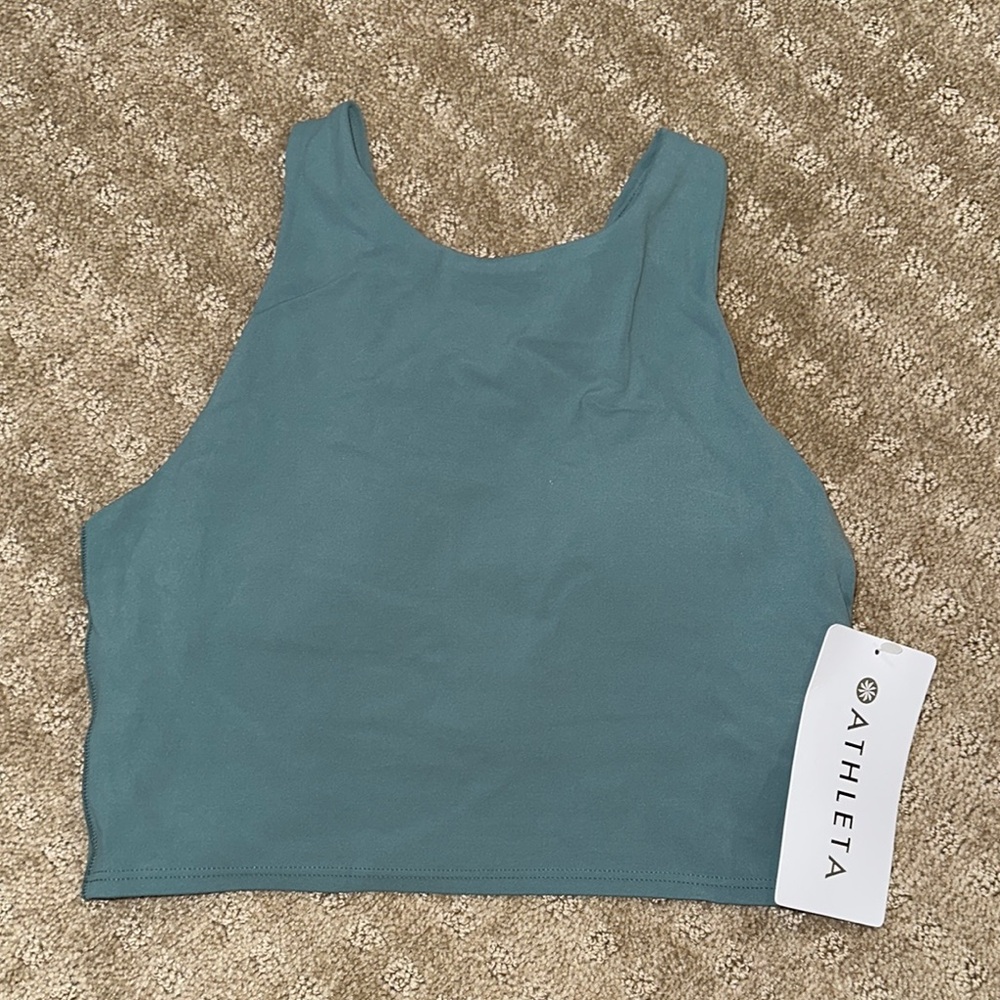 NWT - Athleta Green Fitted Crop Tank Top